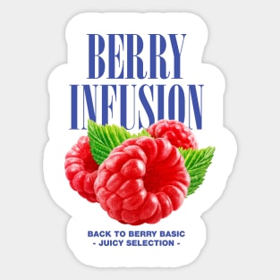 Berry Infusion Raspberry Retro Typography Art Sticker